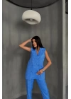 JAKAR KUMAŞ YELEK - PANTOLON TAKIM - Mavi