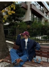 Jeans Detaylı Cıtcıtlı CEKET - Lacivert
