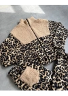 Kadın 3 Iplik Kumaş Leopar Desenli Ikili Takım