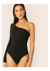 Kadın Asimetrik Kesim Tek Kol Ipek Jarse Bodysuit