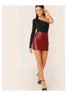 Kadın Asimetrik Kesim Tek Kol Ipek Jarse Bodysuit