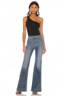 bysoca Kadın Siyah Asimetrik Kesim Tek Omuz Vücudu Saran Jarse Basic Tanga Bodysuit