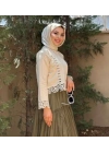 Kadın Bej Etnik Fisto Dantelli Tasarım Motifli Pamuklu Keten Pinterest Bohem Gömlek Bluz