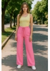 Kadın Beli Lastikli Pol Paça Pantolon
