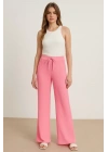Kadın Beli Lastikli Pol Paça Pantolon
