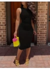Kadın Bodycon Midi Boy Dalgıç Elbise