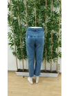 bysoca Kadın Yüksek Bel Yırtık Detaylı Paçası Püsküllü Dar Kesim Cepli Denim Jean Pantolon - Mavi