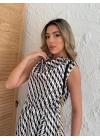 Kadın Degaje Yaka önden çapraz Detay Saten Midi Elbise