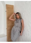 Kadın Degaje Yaka önden çapraz Detay Saten Midi Elbise