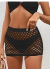 Kadın Delikli Triko Mini Etek