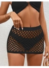 Kadın Delikli Triko Mini Etek