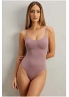 Kadın Gül Kurusu İnce Ayarlanabilir Askılı Dikişsiz Seamless Toparlayıcı Korse Body