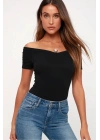 Kadın Düşük Omuz Ipek Jarse Bodysuit