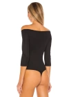 bysoca Kadın Siyah Straplez Düşük Omuz Fakir Kol Kaşkorse Tanga Bodysuit