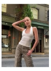 bysoca Kadın Ekru Halter Yaka Sırtı Açık Fitilli Ribana Pamuklu Atlet Bluz