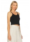 Kadın Ince Askılı Sıfır Kol Ipek Jarse Crop Top