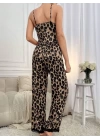 Kadın Ip Askılı Yakası Dantelli Bluz Ve Pijama Sandy Ikili Takım