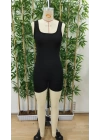 Kadın Kare Yaka Sırt Dekolte Detay Dalgıç Bodycon Mini Tulum