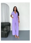 Kadın Keten Kumaş Basic Tulum