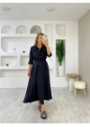 Kadın Keten Kumaş Gömlek Ve Etek Ikili Takim