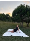 Kadın Keten Kumaş Kolsuz Mini Boy Elbise