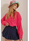 Kadın Keten Kumaş Oversize Gömlek