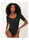 Kadın Kısa Kol Ipek Jarse Bodysuit