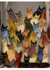 Kadın Kısa Kollu Bisiklet Yaka Kedi Desenli Süprem Bluz
