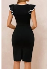 bysoca Kadın Günlük 237 Kuşaklı Örme Elbise - Saks - Saks