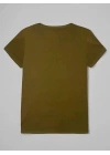 Kadın Kısa Kollu Kedi Ve Pati Baskılı Süprem T-shirt
