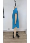 Kadın Kısa Kollu önden Düğmeli Ithal Keten Elbise