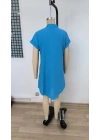 Kadın Kısa Kollu önden Düğmeli Ithal Keten Elbise