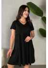 bysoca Kadın Günlük 2455 Desenli Gömlek Elbise - Bej - Bej