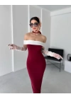 Kadın Madonna Yaka Maxı Boy Elbıse