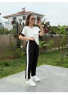 Kadın Modal Dokulu Kumaş Yanı şeritli Takım