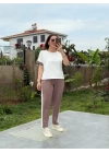 Kadın Modal Dokulu Kumaş Yanı şeritli Takım