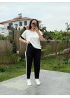 Kadın Modal Dokulu Kumaş Yanı şeritli Takım