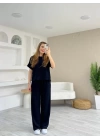 Kadın Modal Kumaş V Yaka Tişört Ve Bol Kesim Pantolon Ikili Takım