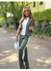 Kadın Modal Kumaş Yakası Fermuarlı şerit Detaylı Takım