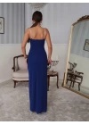 Kadın Omuz Askılı Derin Yırtmaç Detay Maxi Boy Elbise