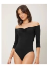 Kadın Önü Büzgülü Straplez Ipek Jarse Bodysuit