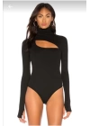 Kadın Parmak Geçmeli Milano Balıkçı Yaka Ipek Jarse Bodysuit 0135