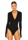Kadın Parmak Geçmeli Polo Yaka Roma Ipek Jarse Bodysuit