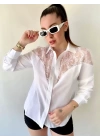 Kadın Püskül Detay Poplin Gömlek Bluz Fırsat Ürün