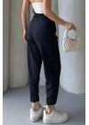 Kadın Scuba Krep Likralı Yan Fermuarlı Lastikli Harem Pantolon