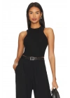 Kadın Sıfır Kol Basic Çift Kat İpek Jarse Crop Top