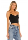 Kadın Sıfır Kol İp Askılı Çift Kat İpek Jarse Crop Top