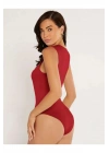 Kadın Sıfır Kol Ipek Jarse Bodysuit
