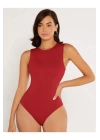 Kadın Sıfır Kol Ipek Jarse Bodysuit