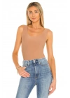 bysoca Kadın Bej Kalın Askılı U Yaka Vücudu Saran Jarse Basic Bodysuit
